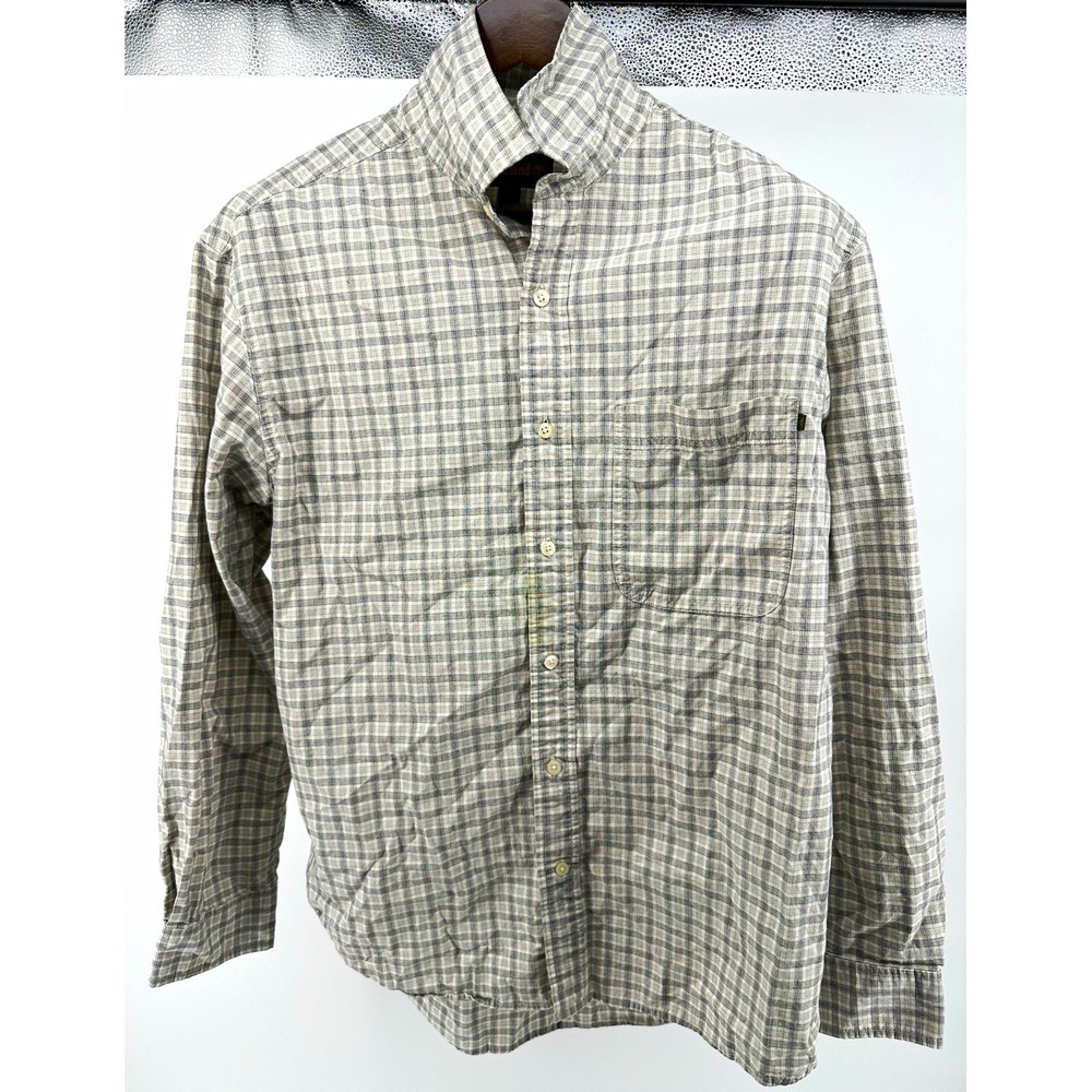 Timberland Men's Plaid Long Sleeve Button-Down Cotton Woven Shirt Pocket L